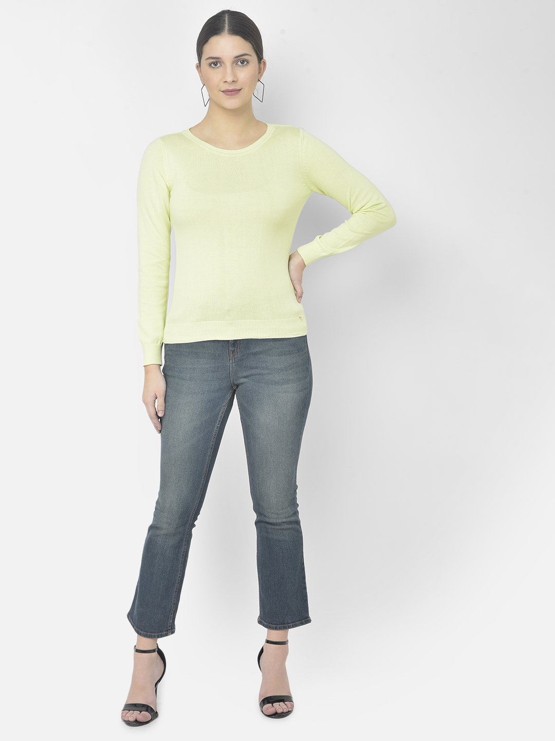 Numero Uno Women Solid Green Sweater
